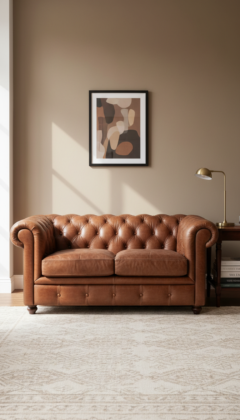 Materiales y texturas en los conjuntos Chesterfield: guía para elegir terciopelo, cuero o lino
