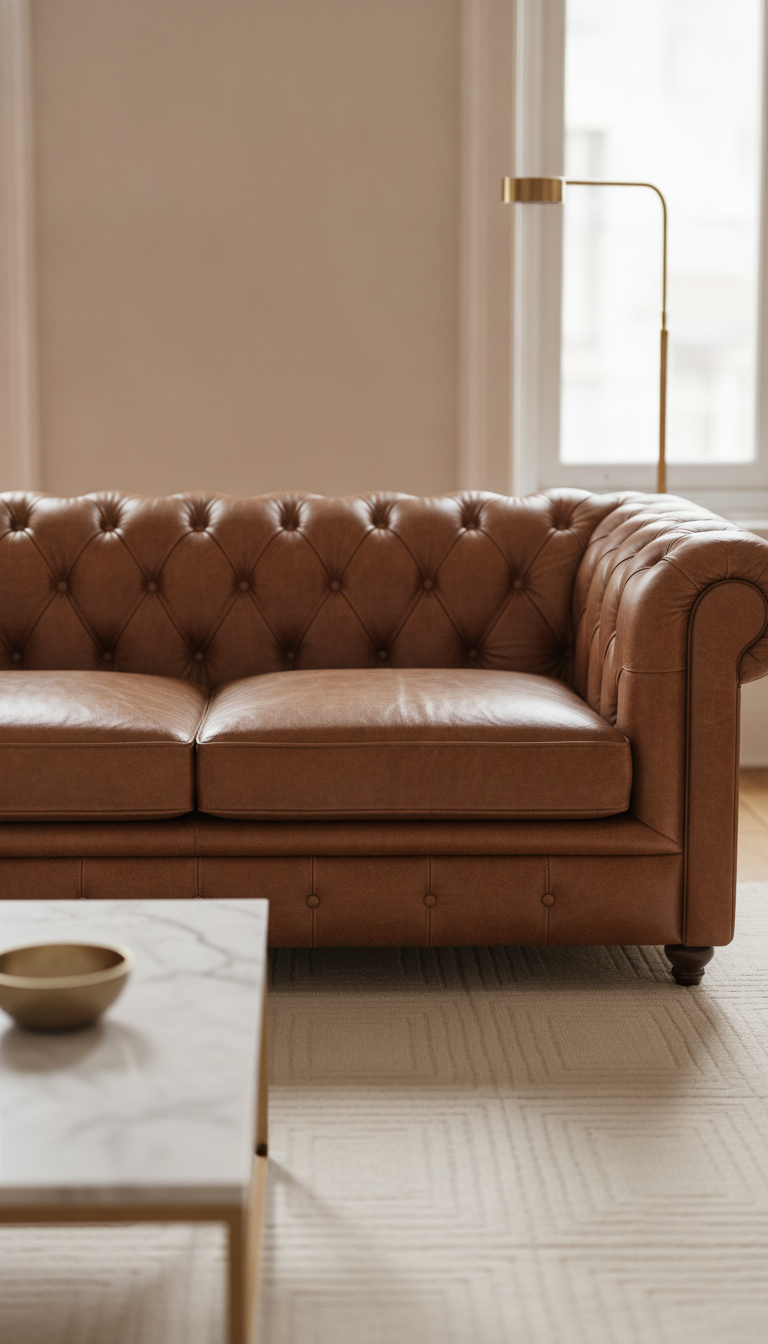 Precio de un sofá Chesterfield a medida: cómo calcular el sobrecoste por tamaño y tapizado
